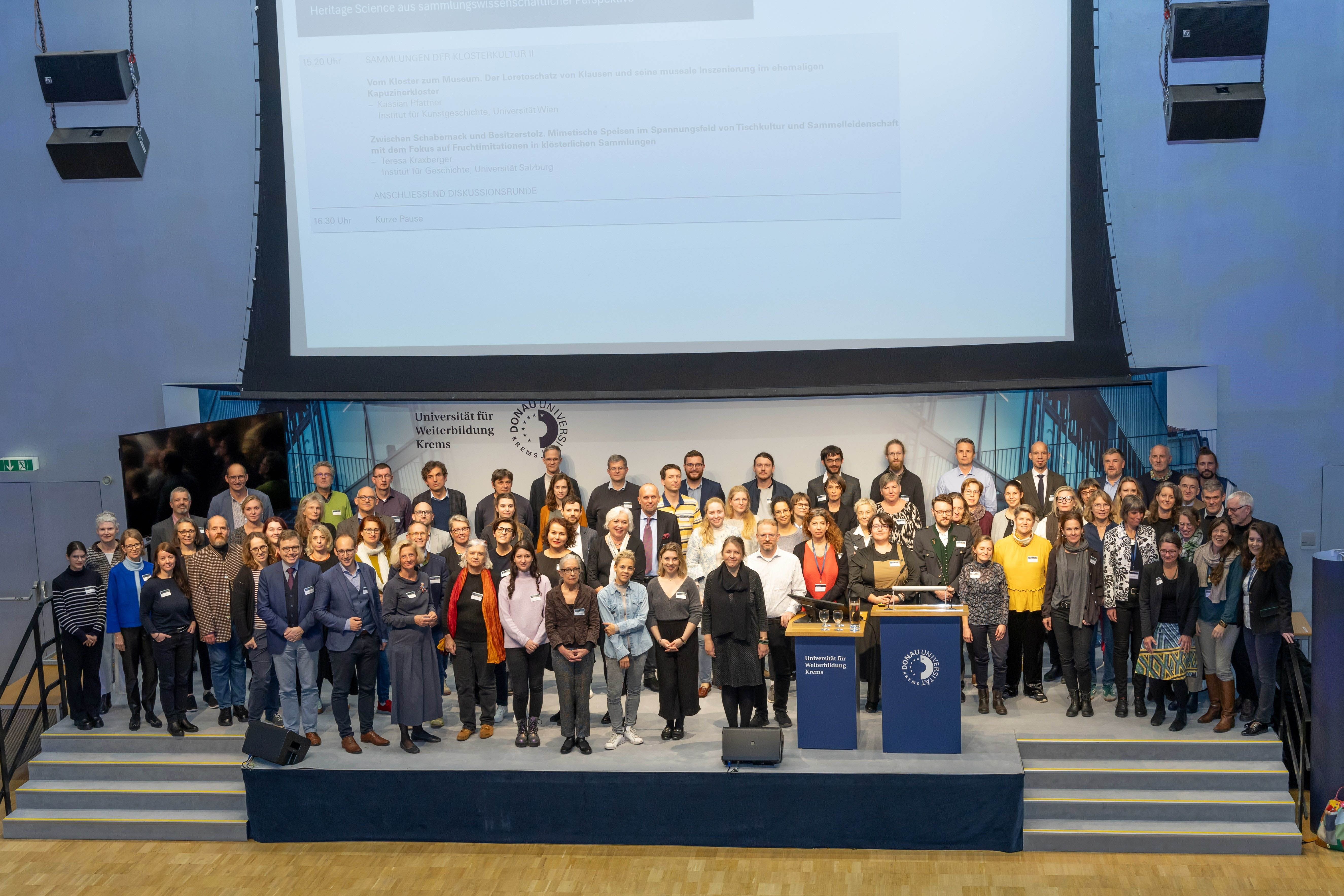 Gruppenfoto 4. Heritage Science Austria Meeting, Audimax der Universität für Weiterbildung Krems; Foto: LSNÖ